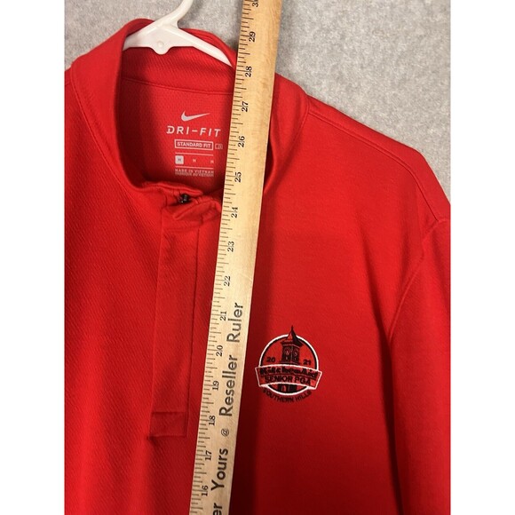 Nike Pullover Mens M Red 1/4 Zip Workout Gym Casual Shirt Dri Fit Kitchen aid - Picture 6 of 8